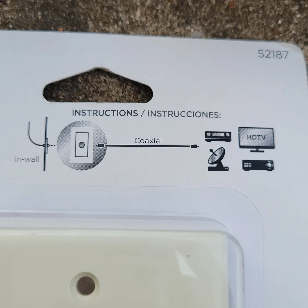Lot 5 Coax Cable Wall Plate F Type Jack Single Cover 52187 Almond Cream Finish